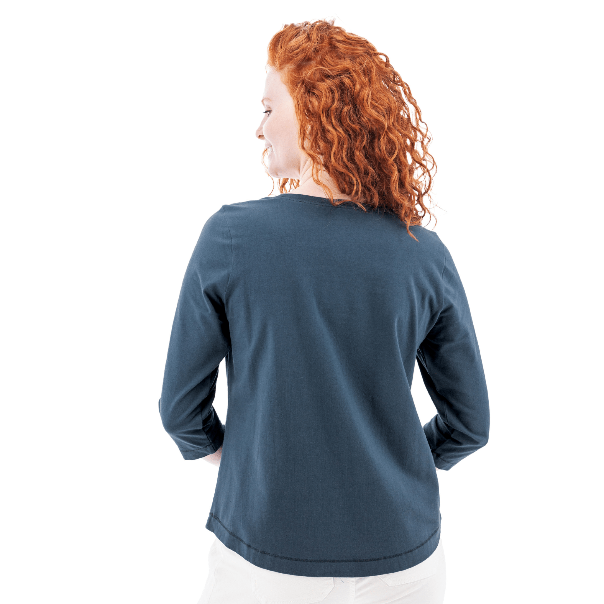 Old Ranch Women's Magnolia 25 Organic Three Quarter Sleeve Top - Midnight Navy by Lenny's Shoe & Apparel