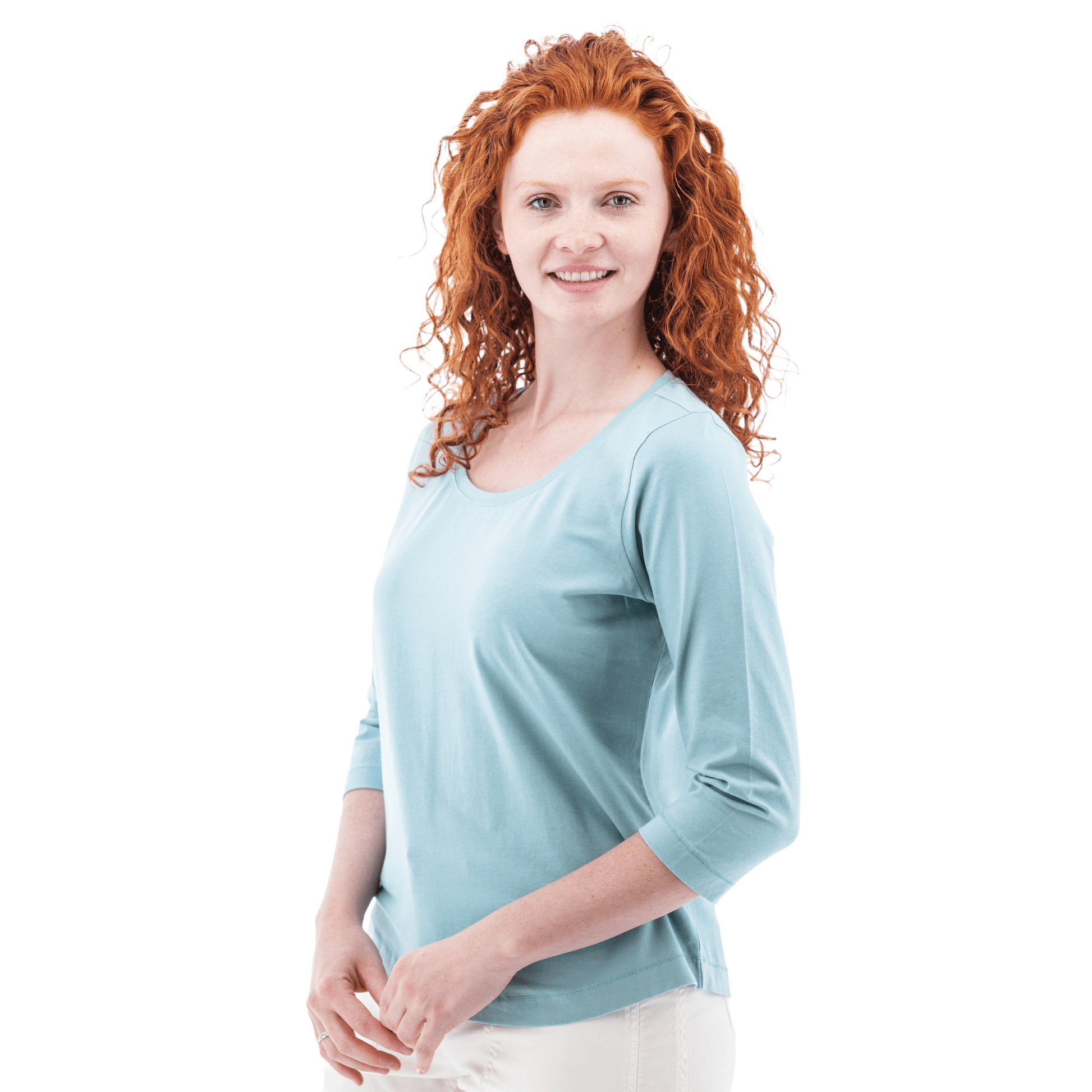 Old Ranch Women's Magnolia 25 Organic Three Quarter Sleeve Top - Tourmaline by Lenny's Shoe & Apparel
