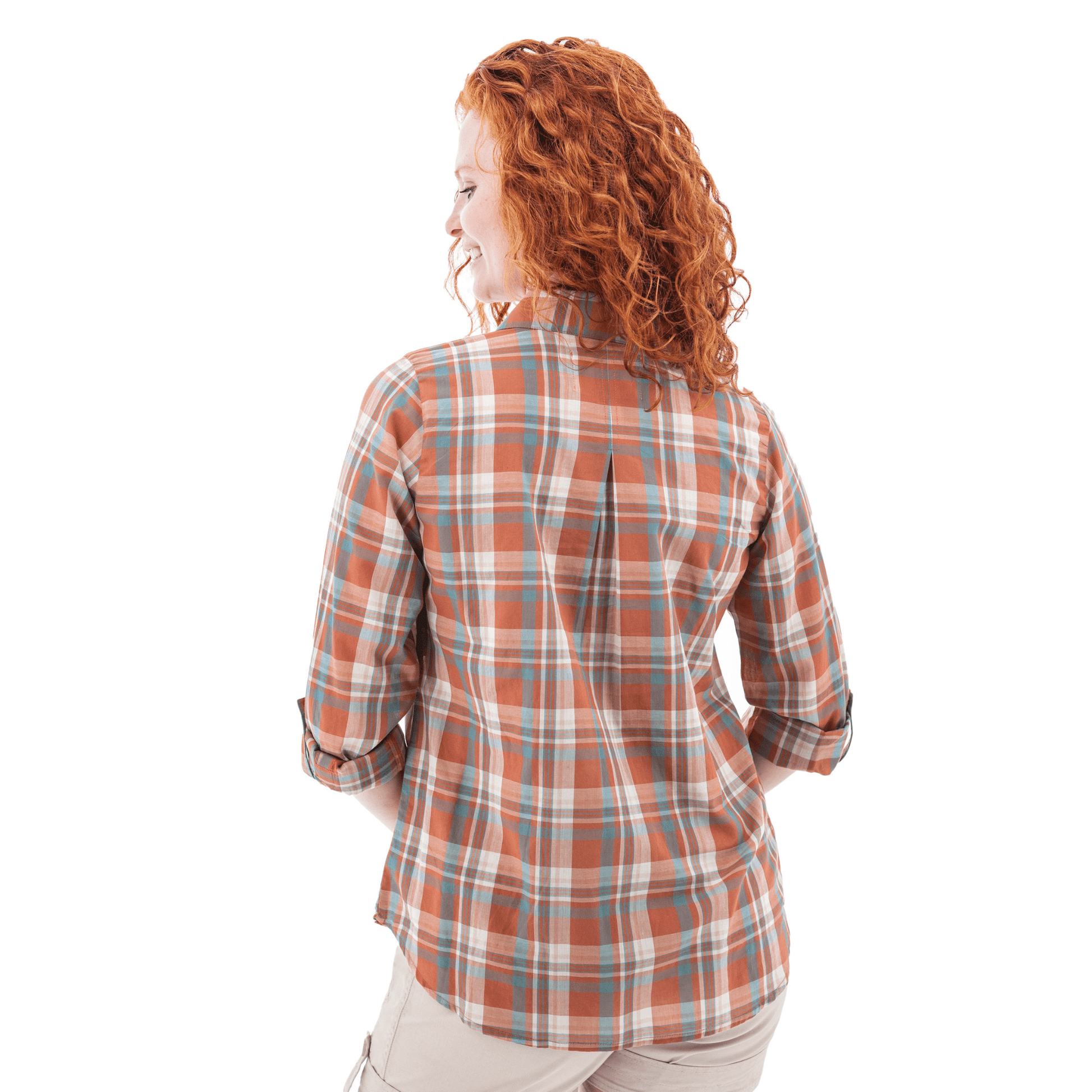 Old Ranch Women's Plumas 25 Organic Roll Up Shirt - Hot Sauce by Lenny's Shoe & Apparel