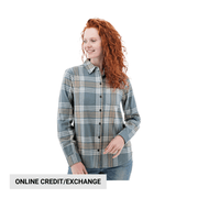 Old Ranch Women's Salina Organic Plaid Shirt - Smoke Blue by Lenny's Shoe & Apparel