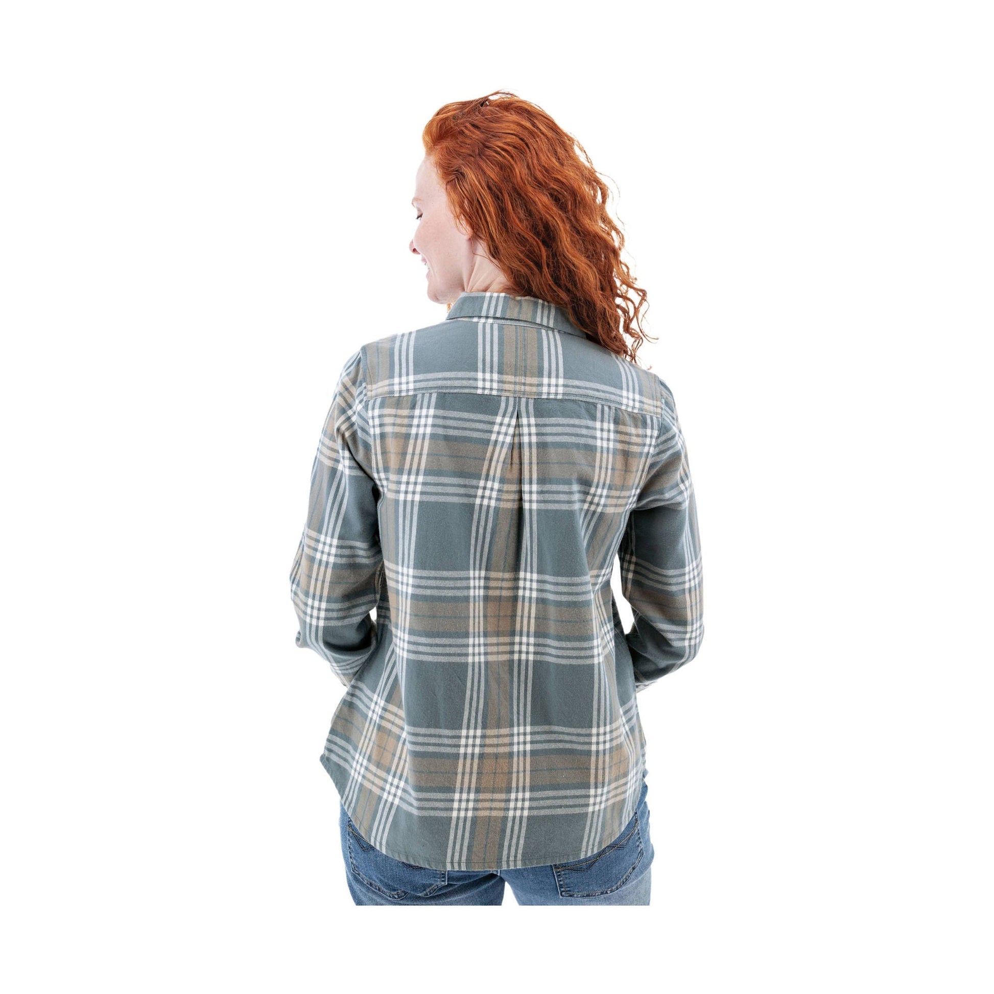 Old Ranch Women's Salina Organic Plaid Shirt - Smoke Blue by Lenny's Shoe & Apparel