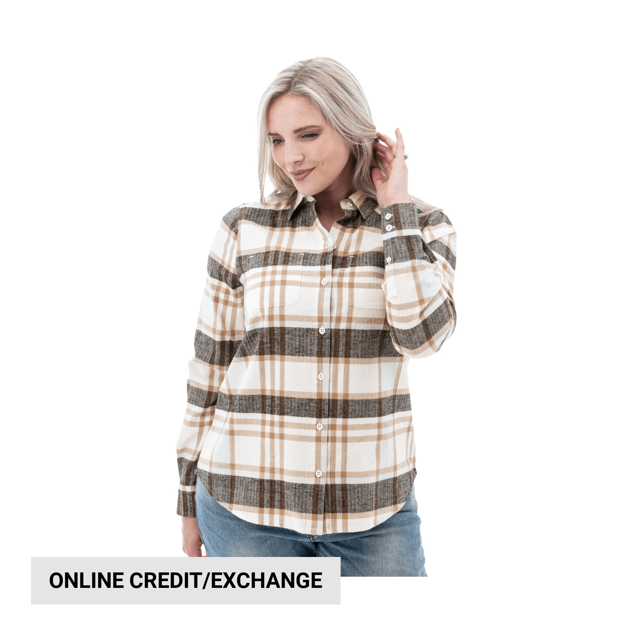 Old Ranch Women's Salina Organic Plaid Shirt - White by Lenny's Shoe & Apparel