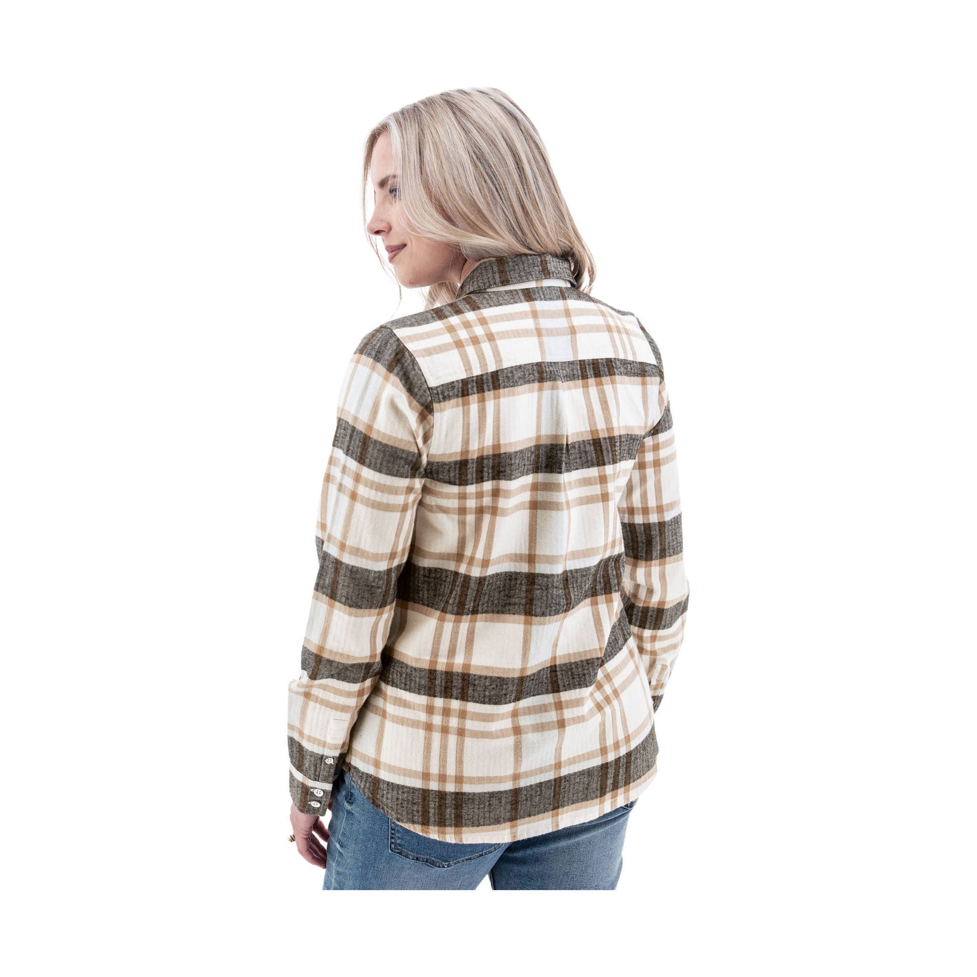 Old Ranch Women's Salina Organic Plaid Shirt - White by Lenny's Shoe & Apparel