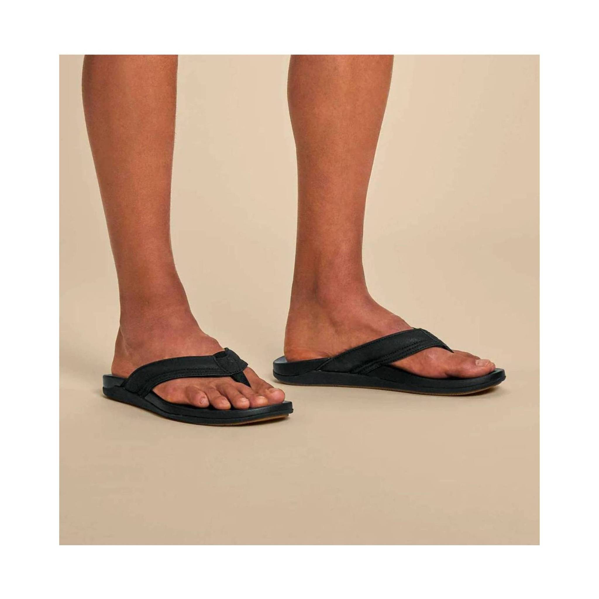 Olukai Men's Maha Flip Flop - Black by Lenny's Shoe & Apparel