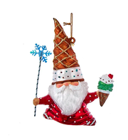 Noble Gems Glass Gnome Ornament - Ice Cream