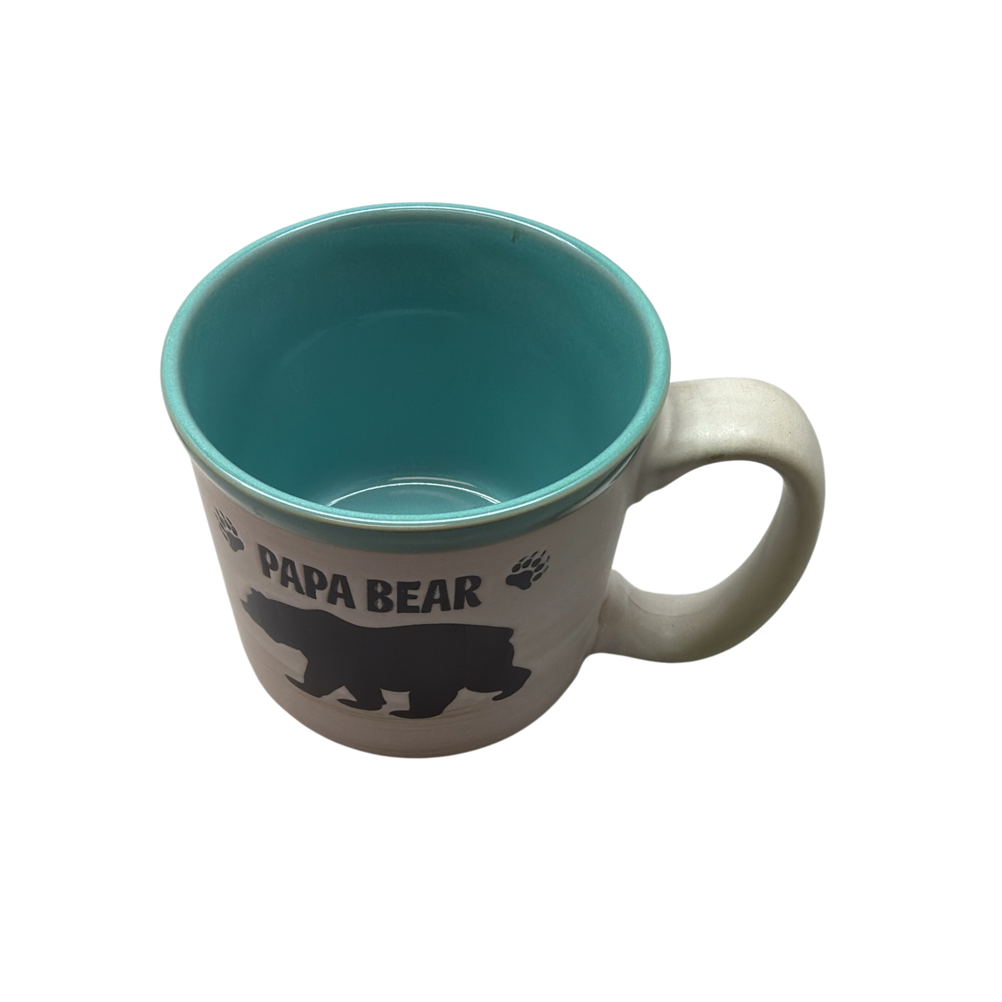 Papa Bear - Drip Glaze Mug - Aqua