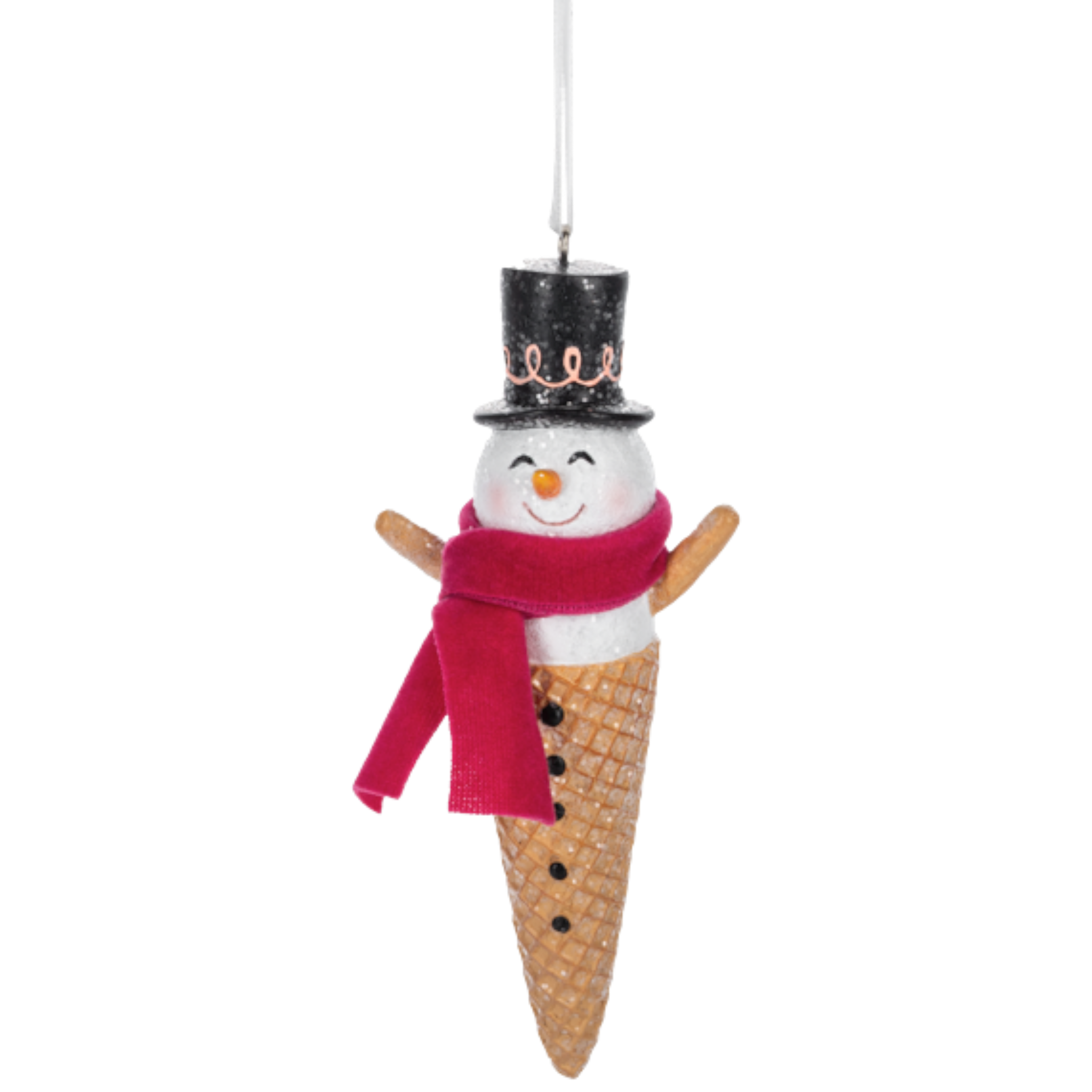 Snowman Waffle Cone Ornament -
