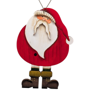 Kris Kringle's Classic Charm: Hand-Painted Plywood Ornament