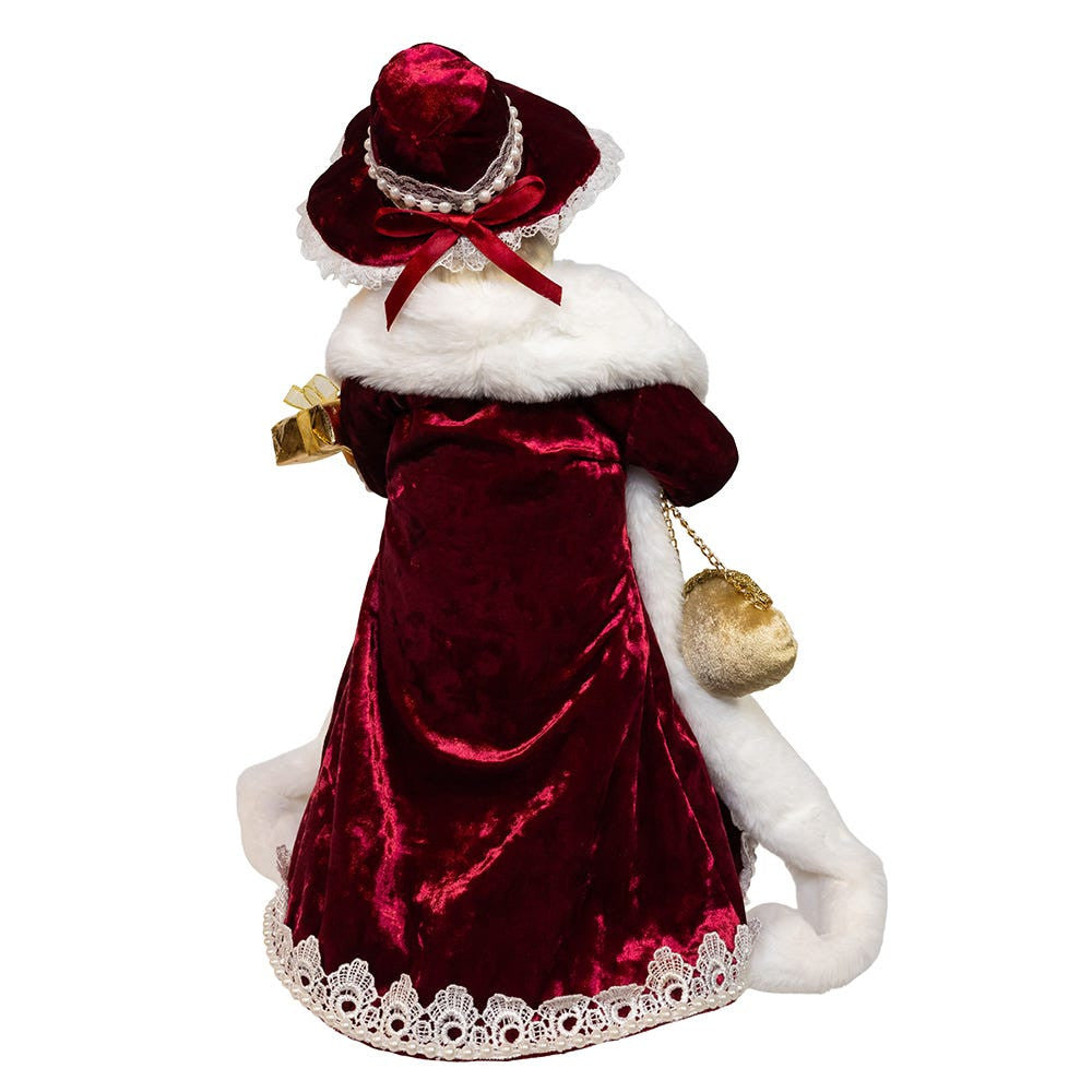 Jacqueline Kent Red and Gold Mrs. Claus Table Piece - 17 Inch