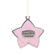 Baby’s First Christmas Ornament – Pink Star Keepsake