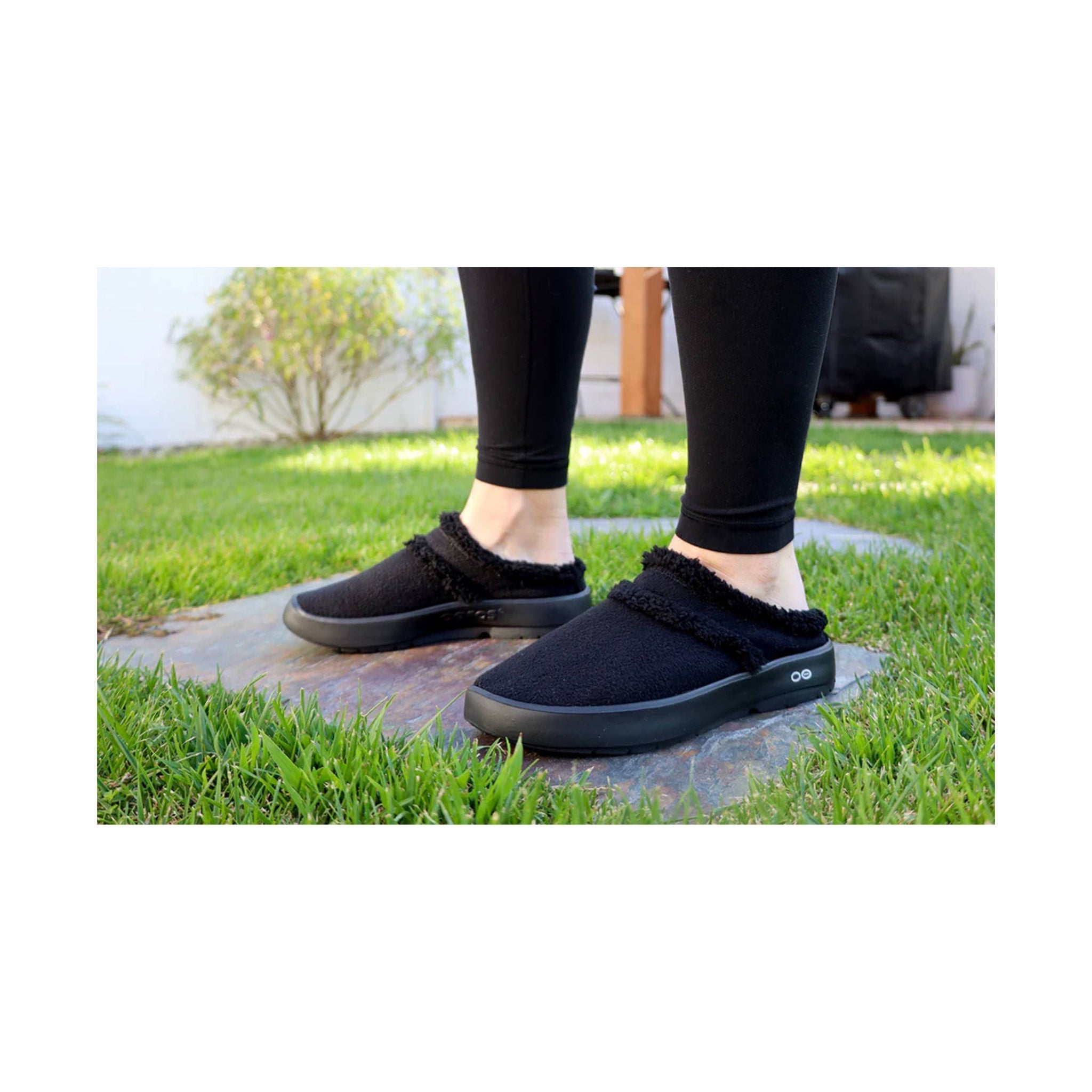 OOfos OOcoozie Mule Shoes - Black by Lenny's Shoe & Apparel