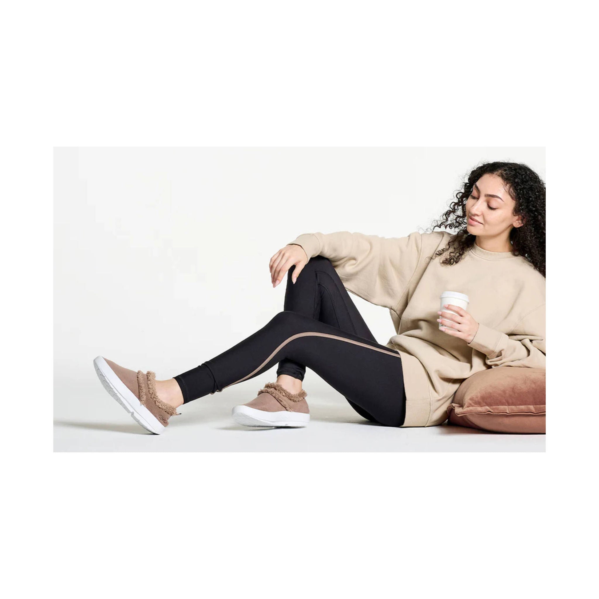 OOfos Women's OOcoozie Low Shoes - Chocolate Sherpa by Lenny's Shoe & Apparel