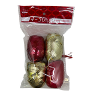 Curling Ribbon Eggs 4 Pack - Gold / Red