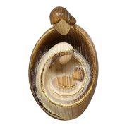 Modern Style Holy Family Carved Nativity - Ash Wood - 4.5 Inch