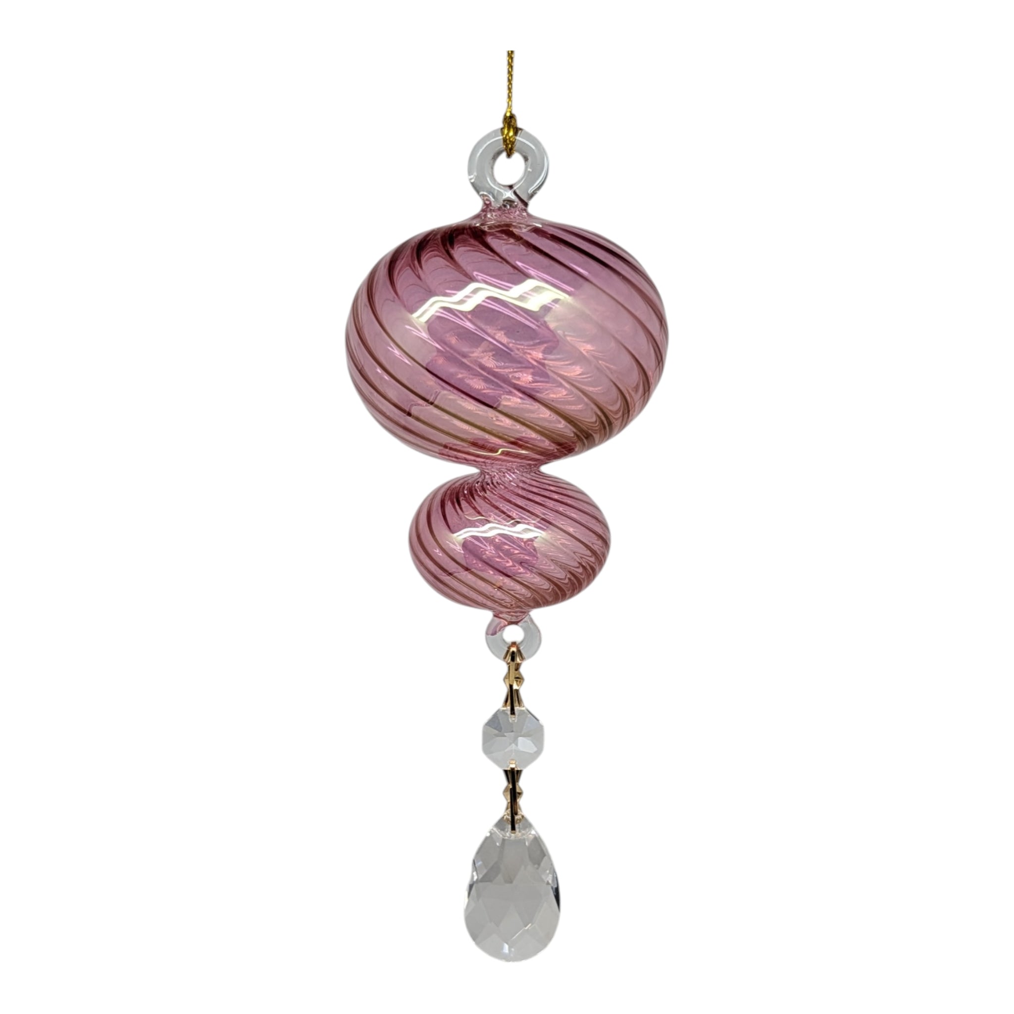Dusty Rose Swirled Finial Ornament