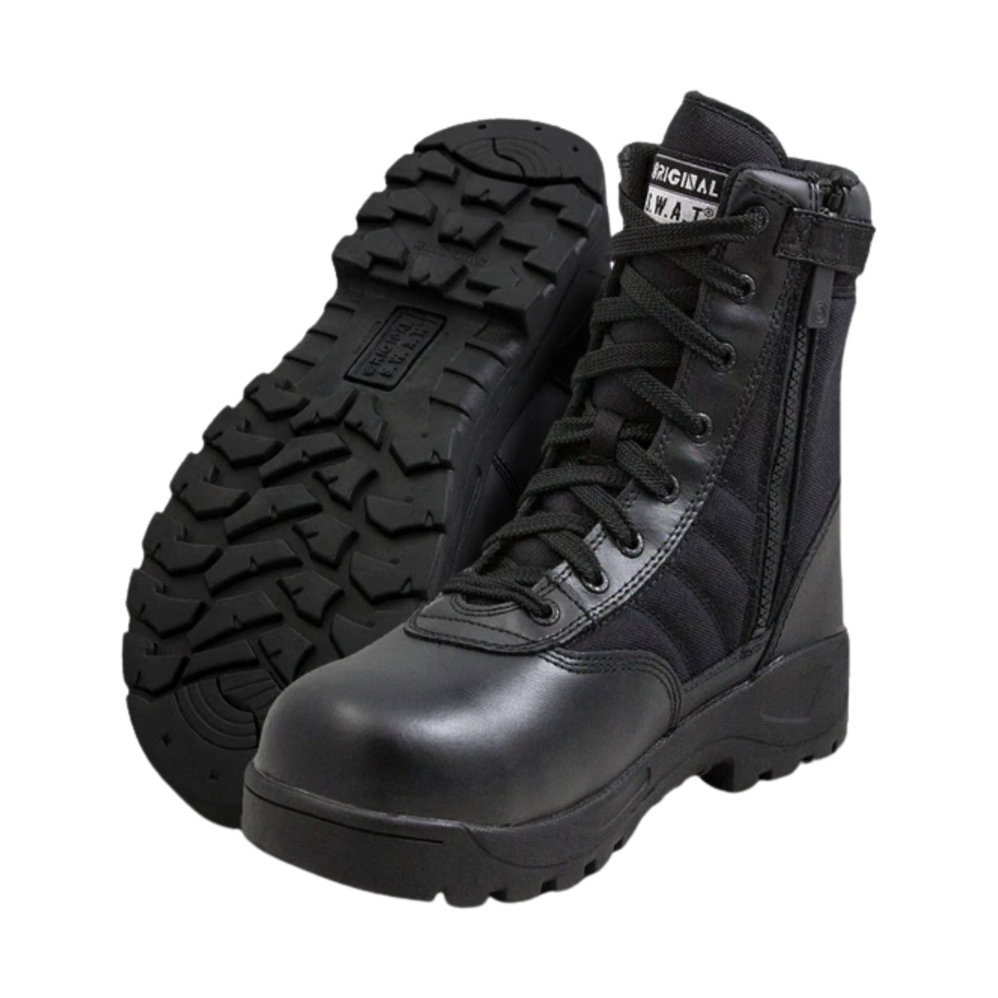 Original Footwear Men's Classic 9 Inch Side Zip Safety Plus Non Metallic Toe Work Boots - Black by Lenny's Shoe & Apparel