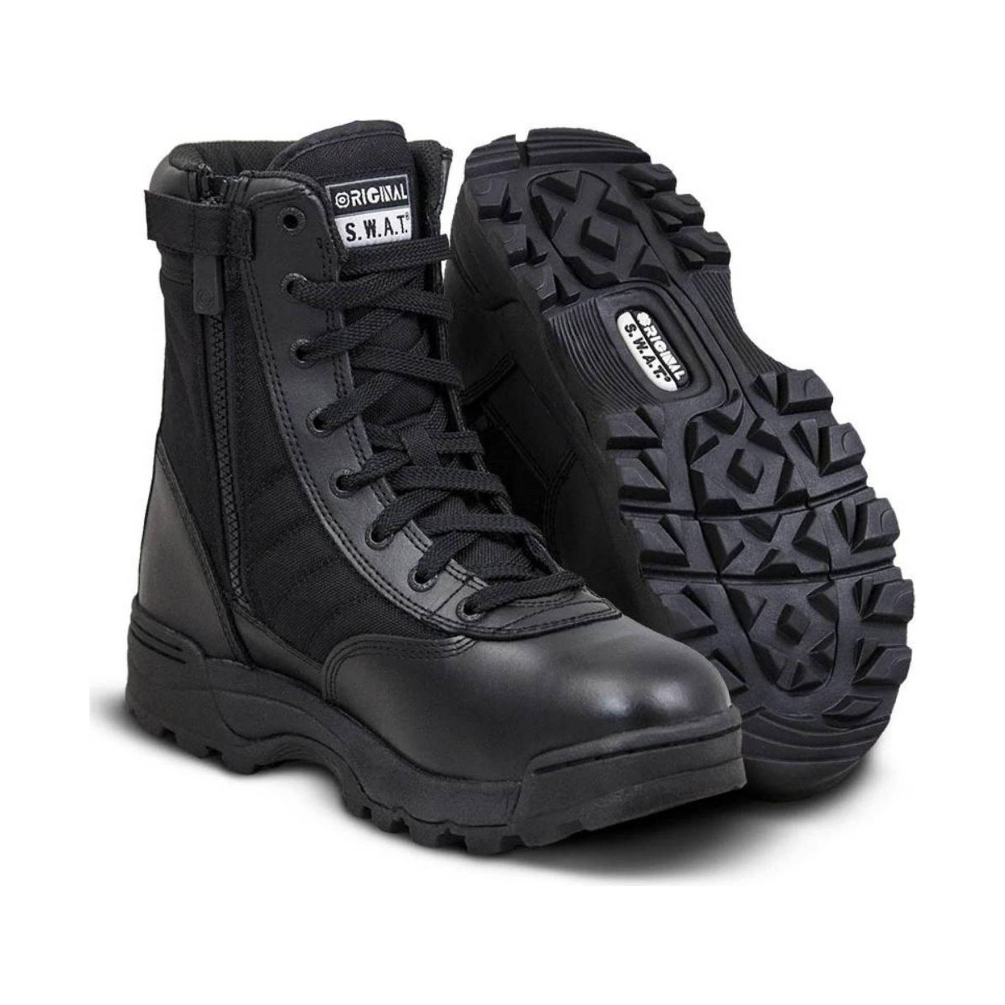 Original Footwear Men's S.W.A.T. Classic 9 Inch Side Zip Soft Toe Work Boots - Black by Lenny's Shoe & Apparel