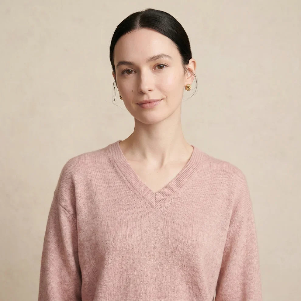 Lumusae Women's Original Cashmere V-Neck Sweater