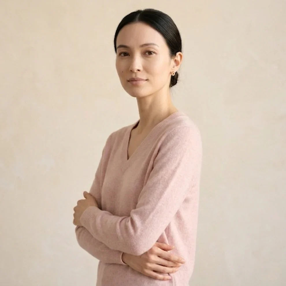 Lumusae Women's Original Cashmere V-Neck Sweater
