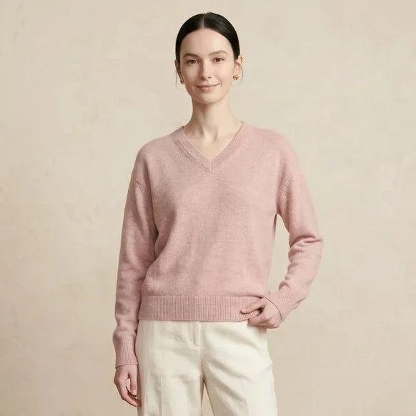 Lumusae Women's Original Cashmere V-Neck Sweater