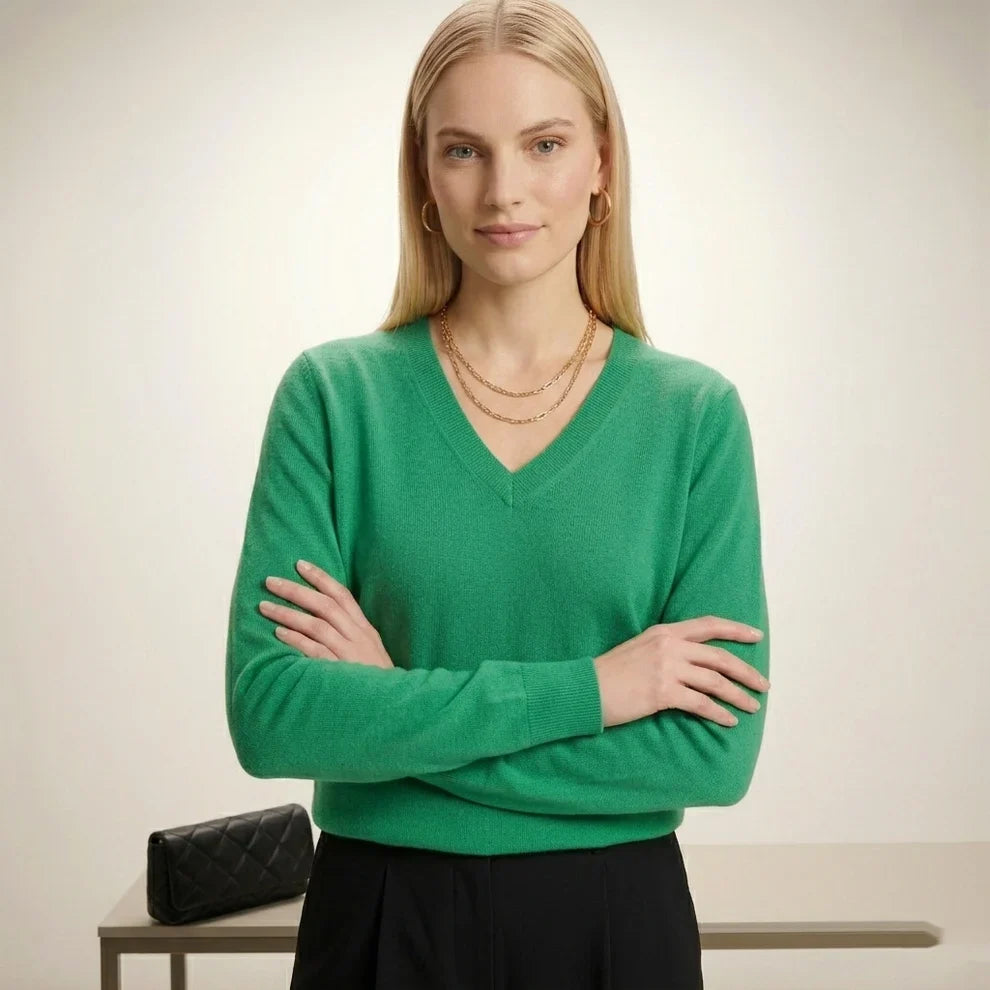 Lumusae Women's Original Cashmere V-Neck Sweater