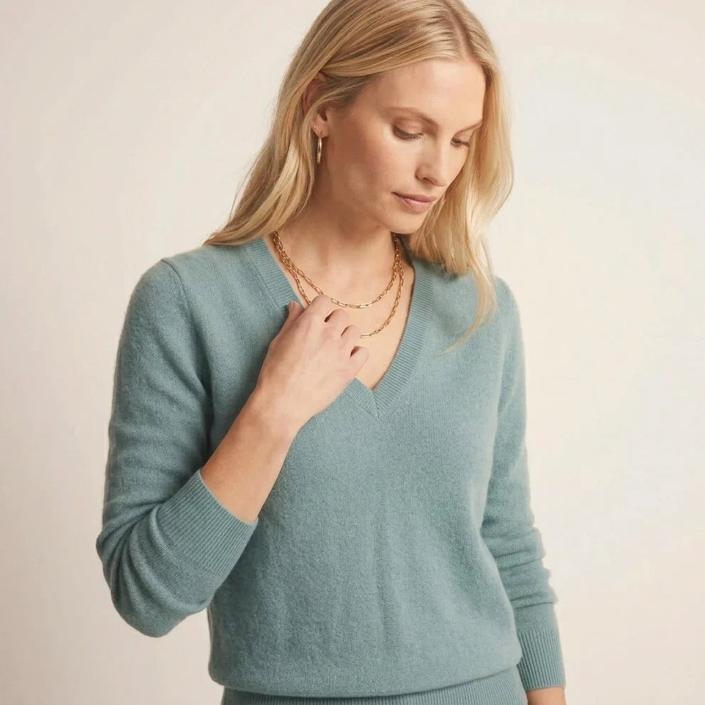 Lumusae Women's Original Cashmere V-Neck Sweater