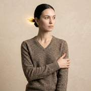Lumusae Women's Original Undyed Cashmere V-Neck Sweater
