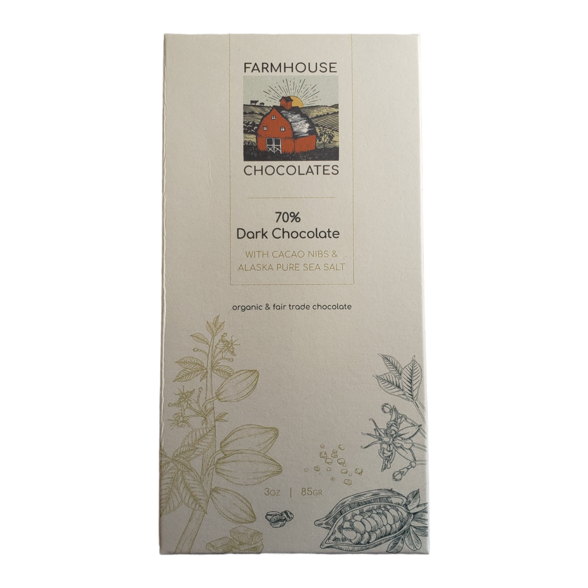 Farmhouse Chocolate Cacao Nibs & Sea Salt 70% Dark Bar