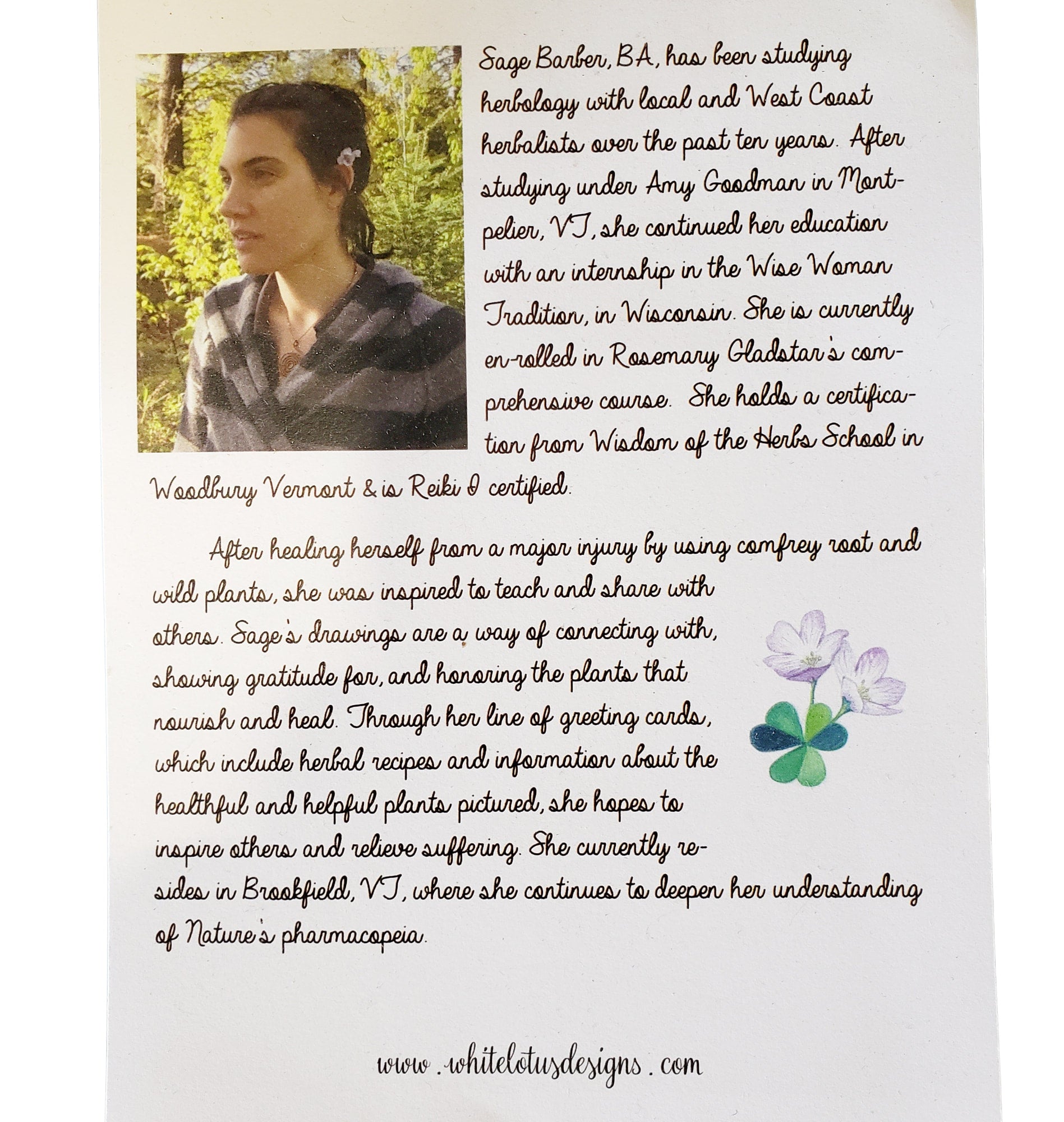 White Lotus Designs Herbal Note Cards