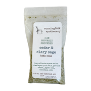 cunningfolk apothecary cedar & clary sage bath soak 2.7 oz