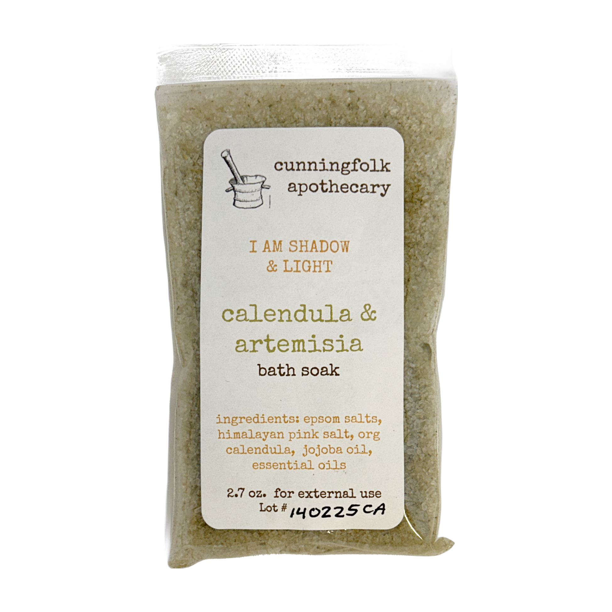 cunningfolk apothecary calendula & artemisia bath soak 2.7 oz