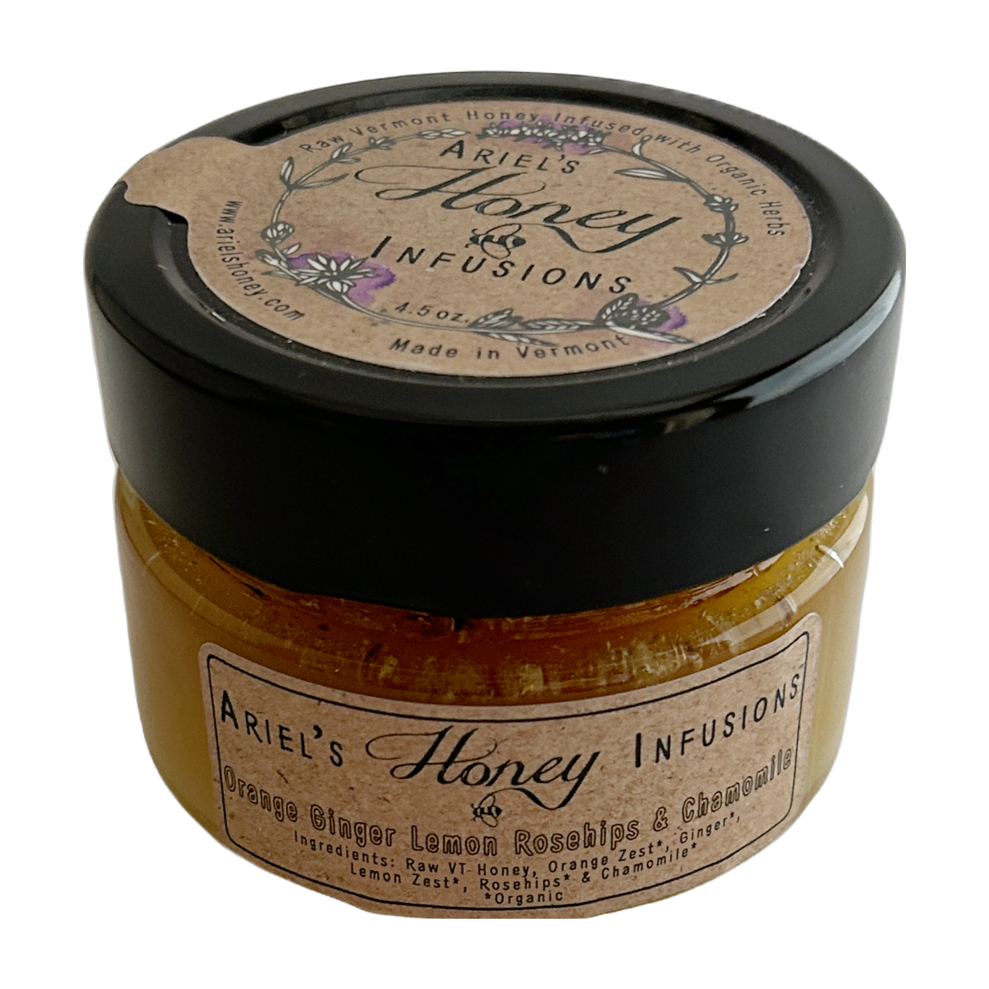 Ariel's Honey Infusions Orange, ginger, lemon, rosehip, chamomile 4.5oz