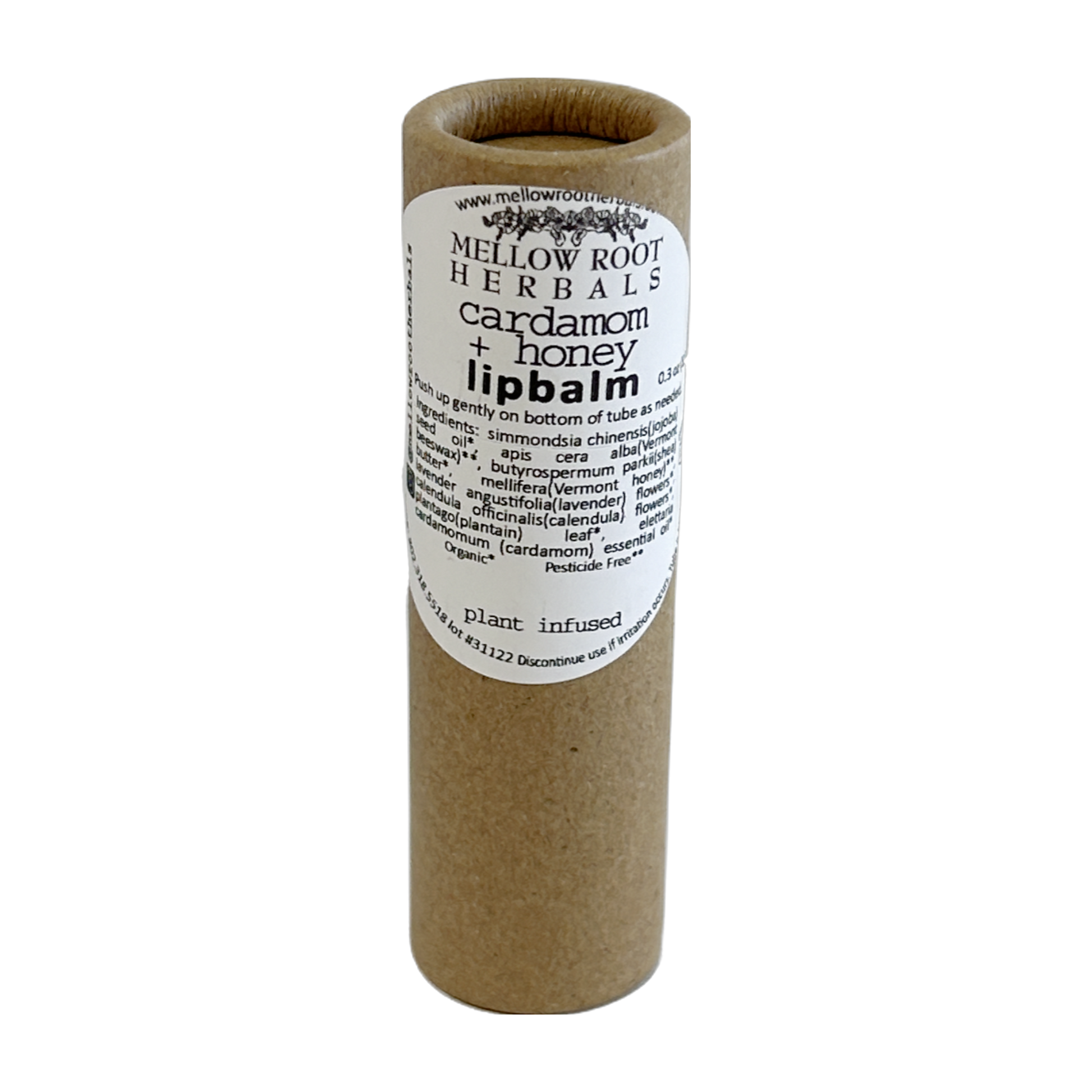 Mellow Root Herbals Cardamom and Honey Lipbalm