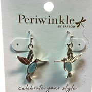 Hummingbird With Blue Accents Earrings