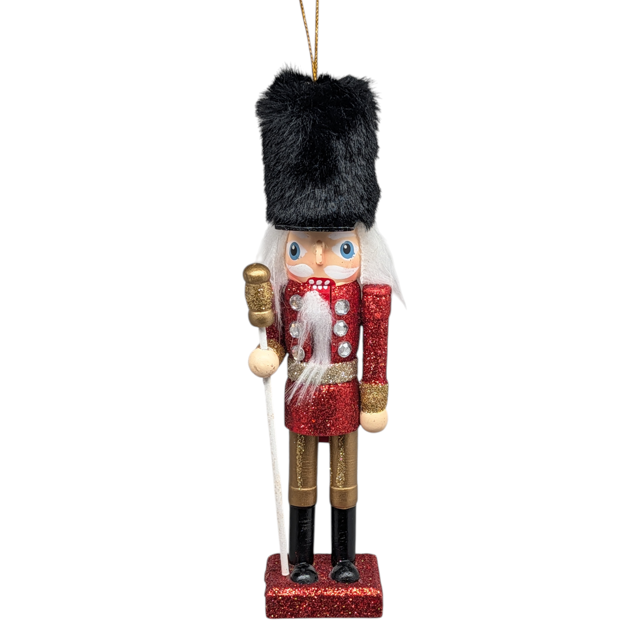 The Glittering Soldier in Red Nutcracker Ornament