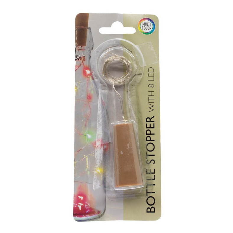 8-Light LED Fairy Light Bottle Stopper - Multicolor