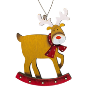 Rudolph's Rocking Steed: Hand-Painted Plywood Ornament