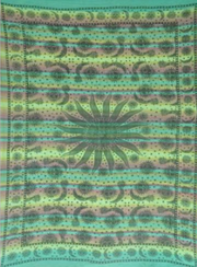 Tapestry Full Size Overprint Madras Celestial Green by Homeportonline