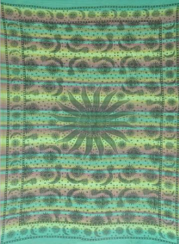 Tapestry Full Size Overprint Madras Celestial Green by Homeportonline