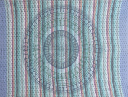 Tapestry Full Size Overprint Madras Circle Bagru Blue by Homeportonline