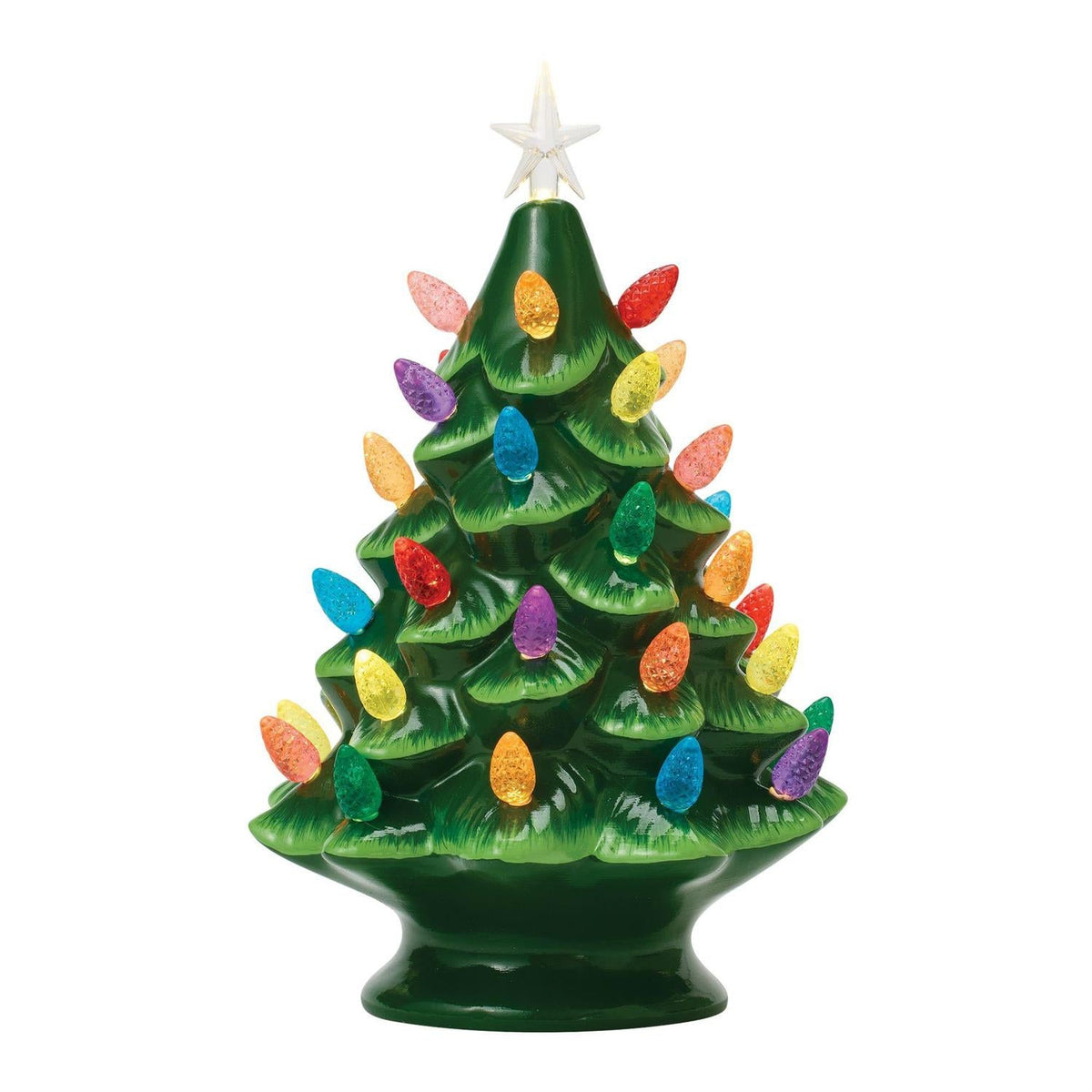 Lighted Ceramic Christmas Tree - 13 inch