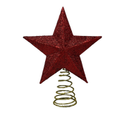 Mini Glitter Star Tree Topper - Red
