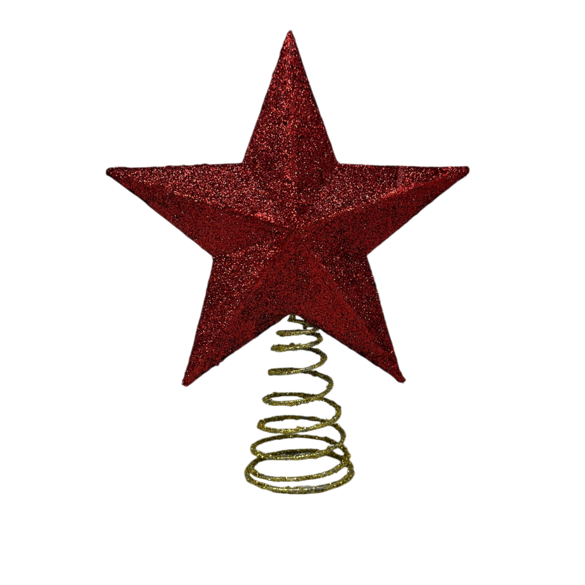 Mini Glitter Star Tree Topper - Red