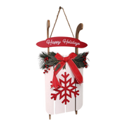 Wood Holiday Snowflake Sleigh - 24 Inch - White