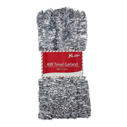 40 Feet Metallic Tinsel Garland - Silver