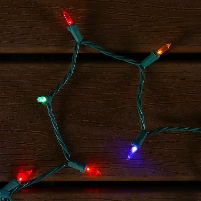 Multicolor LED String Lights - 100 Light - Green Wire