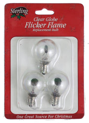 Sterling Clear Globe Flicker Flame Replacement Bulb 3pk