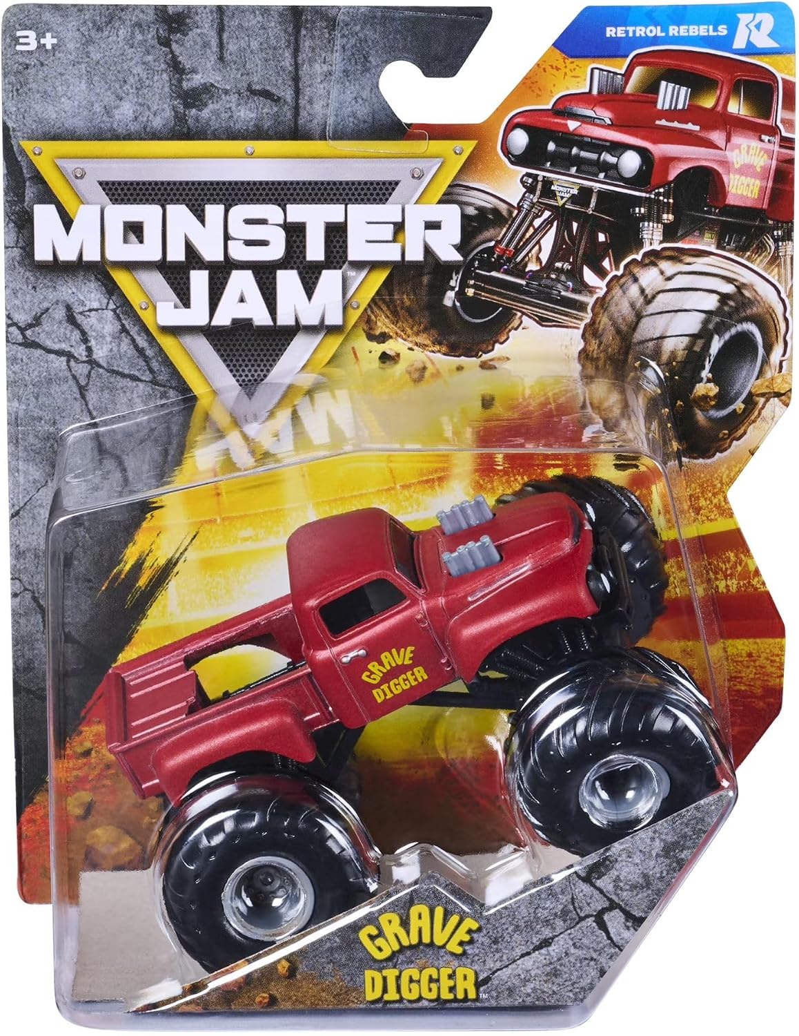 Monster Jam - 1:64 Scale Die Cast -Retro Rebels Red Grave Digger