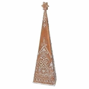 Gingerbread Tri-Tree - White Glitter and Star - 15 Inch