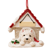 Ceramic Doghouse Ornament - Westie